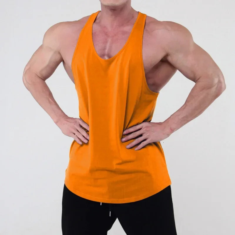 Running vest mens summer sports gym cotton training 250430Z