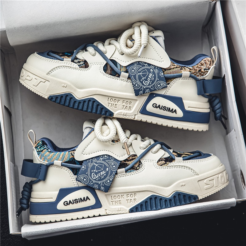 2025 summer free shipping men shoes fashion new designer trend versatile casual sports shoes blue green khaki size 39-44