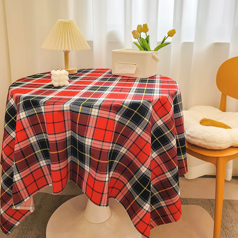 T0452 Girly Heart Desk Cloth Background Cloth Nordic Plaid Table Cloth Fabric Stall Cloth Picnic Cloth