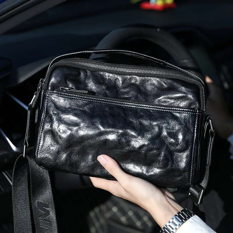 Wmnuo Shoulder Bag Men Multifunction Cow Genuine Leather Handbag Messenger Bags For Man Big Capacity Travel Ipad Male