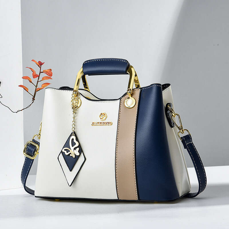 2025 New Color Contrasting Middle aged Women's Versatile Casual Underarm Temperament Mom's Single Shoulder Handheld Crossbody Bag