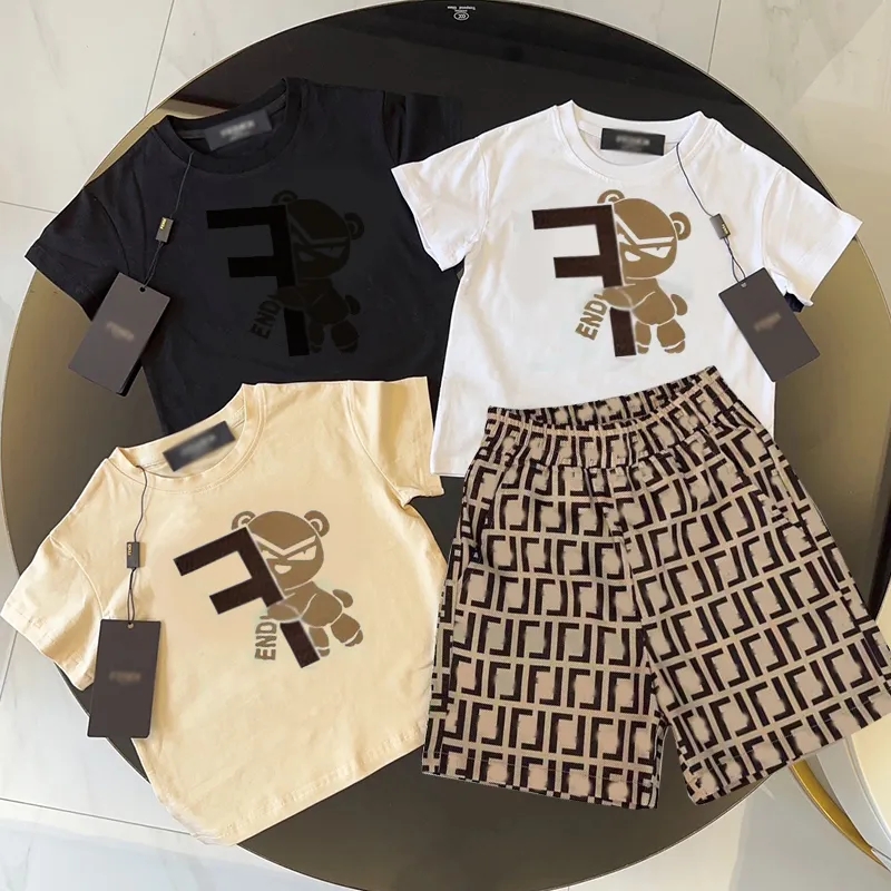 Luxury kids tracksuit designer Brand Baby Kids Clothing Sets Classic Brand Clothes Suits Childrens Summer Short Sleeve Letter Lettered Shorts Fashion Shirt 2025