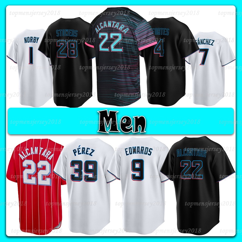 22 Sandy Alcantara Baseball Jersey Miamis 1 Connor Norby Marlins 7 Jesus Sanchez 35 Dontrelle Willis 41 Jonah Bride 76 Luarbert Arias 84 Lake Bachar 83 Valente Bellozo