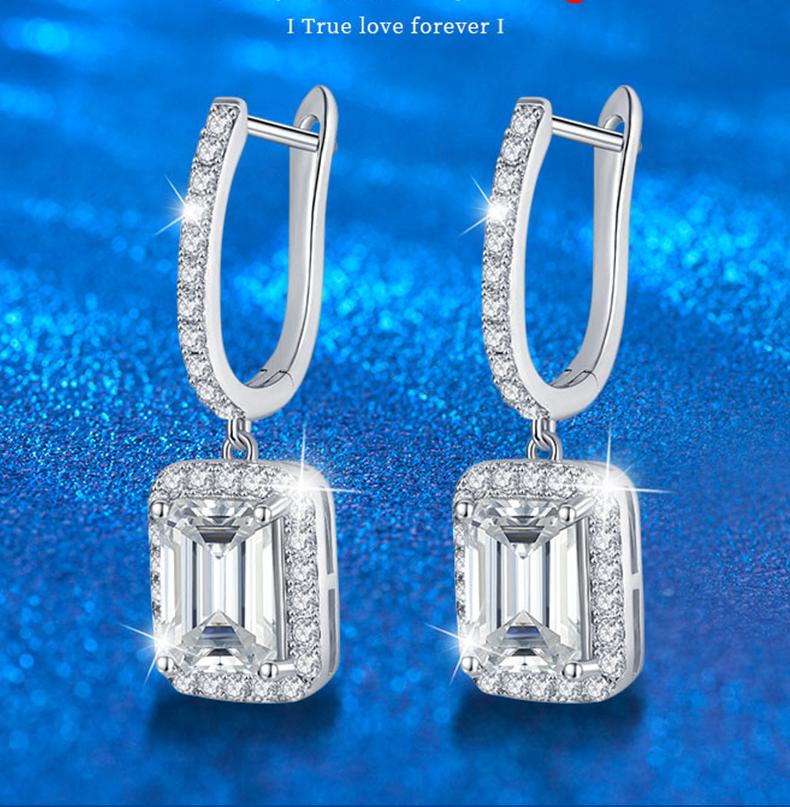 D-color Moissanite Teardrop Earrings