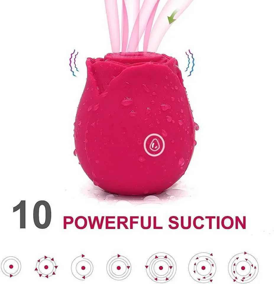 Rose shape vagina sucking vibrator kiss pussy nipple sucker oral licking clitoris stimulation masturbating sex toys for women XJ250618