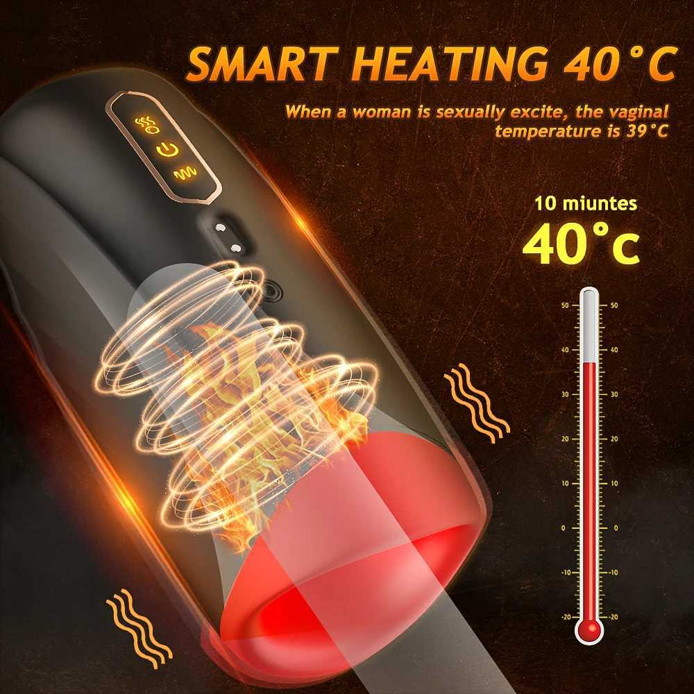 Male Masturbator Vibrator for Men Pussy Automatic Heating Sucking Oral Sex Cup Adult Intimate Toys Blowjob Machine MasturbationXJ250506