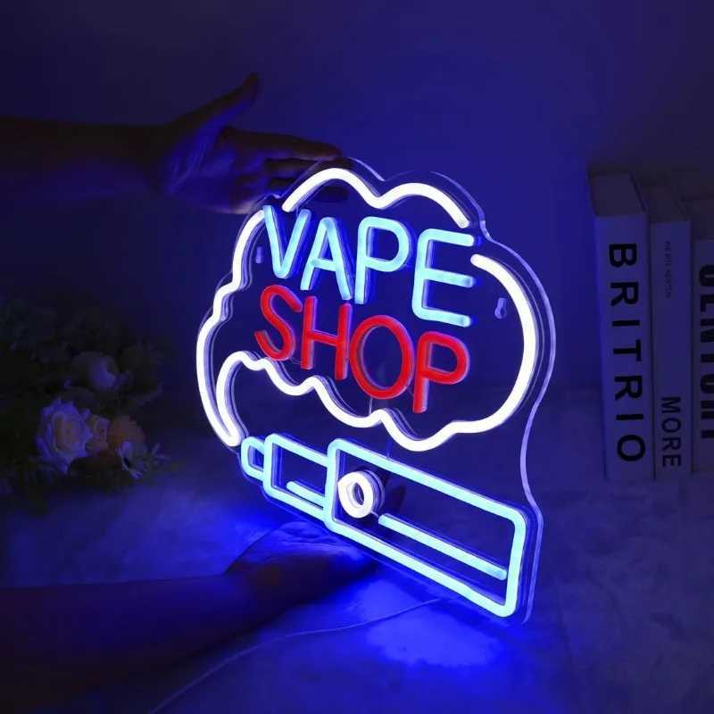 LED vape shop smoke neon sign cigar shop window display garage people cave wall decoration art sign Z250506
