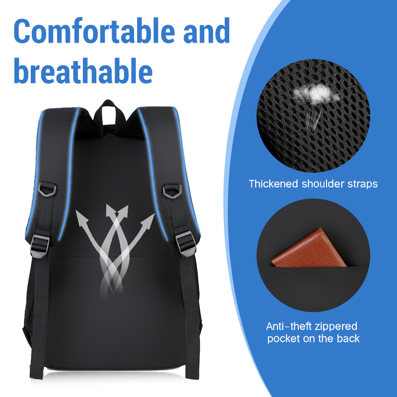 lightweight high quality business casual backpack for men usb charging port adjustable shoulder straps for office travel school 8612