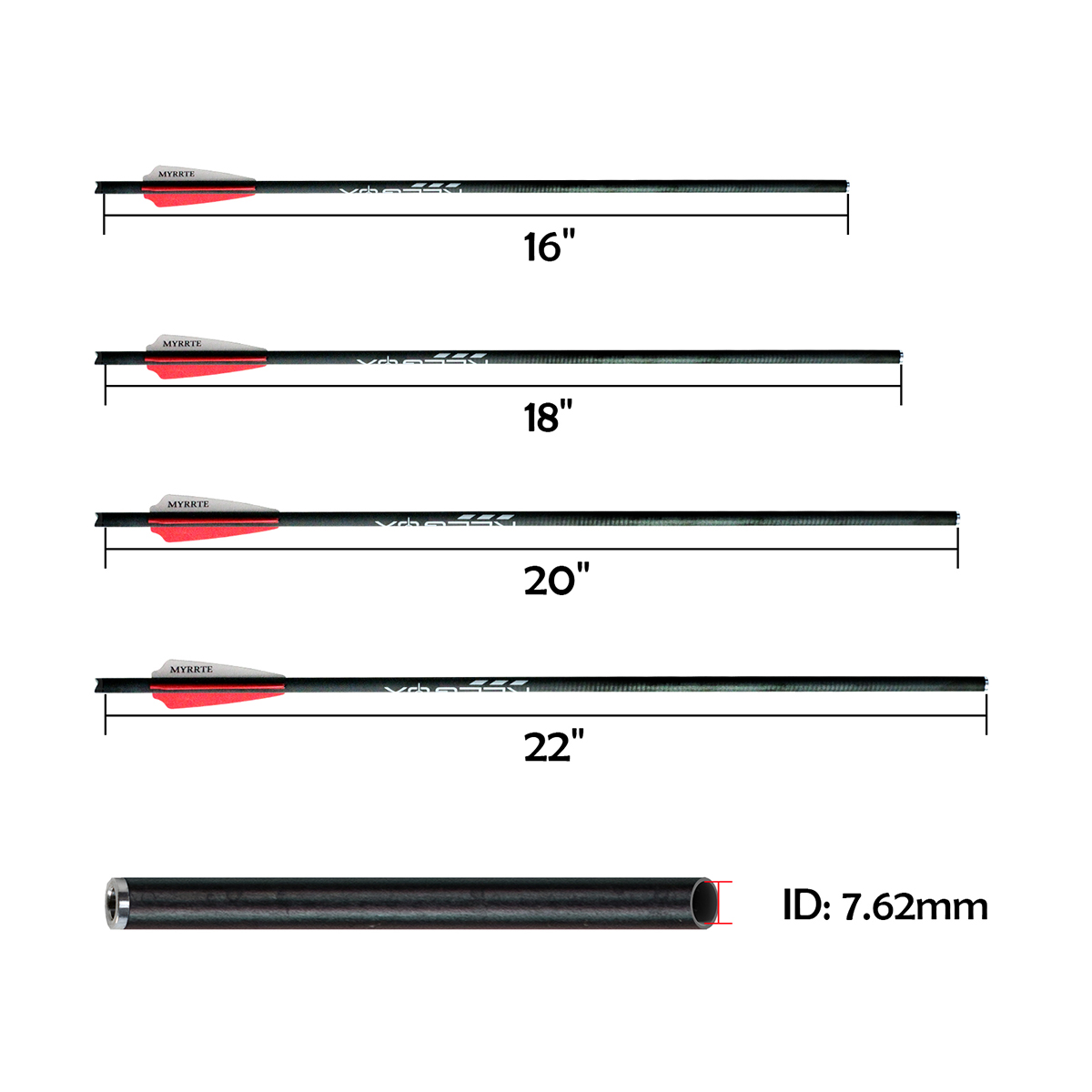 Crossbow Arrows without Arrow Tips 16-22 inch Crossbow Bolts Hunting Carbon Arrows for Crossbow Half-Moon Nocks Archery Targeting Arrow Training Arrow