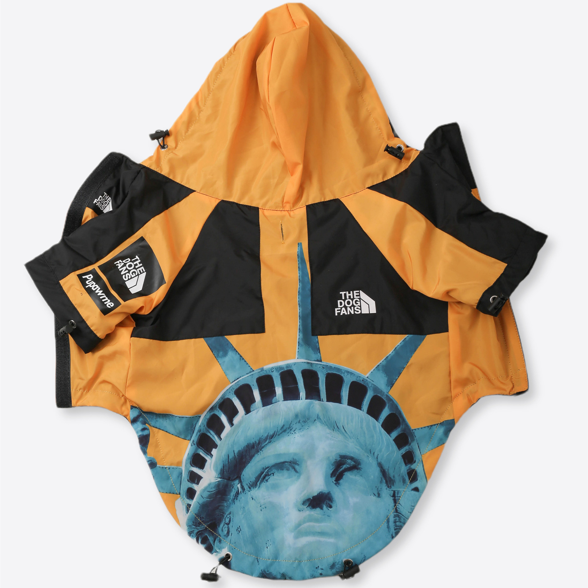Warm Dog Coat Outdoor Jacket with Iconic Architectural Prints, Waterproof Windproof Autumn Coat, Mesh Breathable Lining Jacket for Large, Small, Mediu