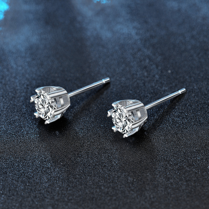 925 Sterling Silver Moissanite Snowflake Stud Earrings, Niche Luxury Design, Christmas Jewelry Gift