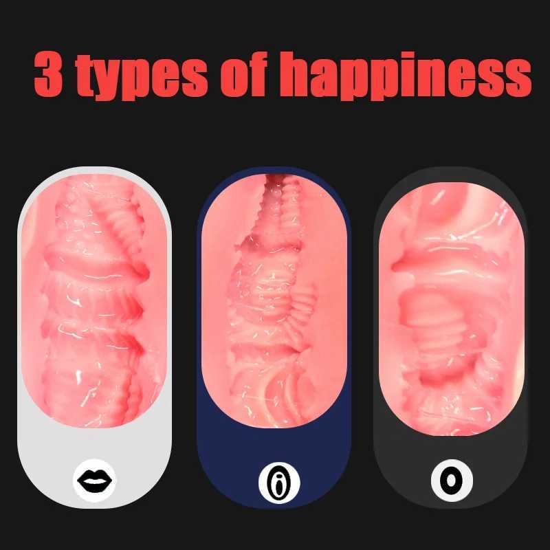 Mens Vaginal Masturbation Cup Thrilling Simulation Vagina Oral anus Aircraft Cup Sucking Sex Toys for Men Adult Products W250506