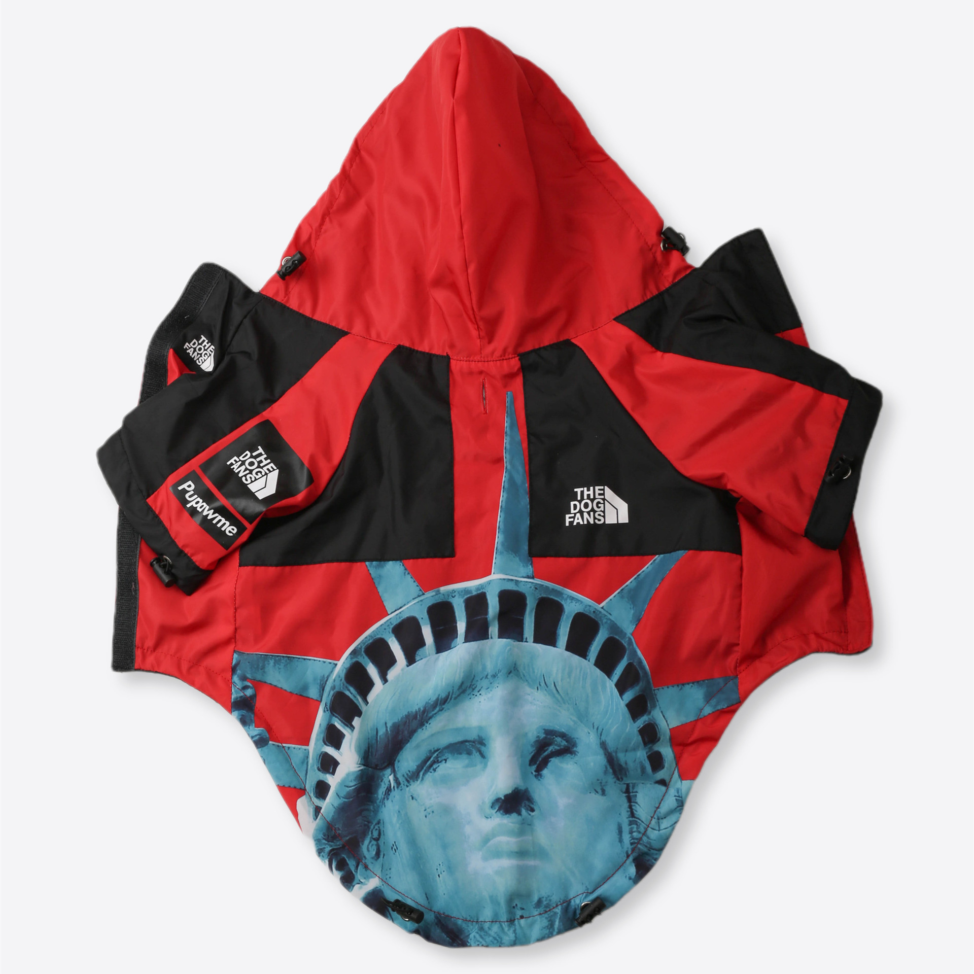 Warm Dog Coat Outdoor Jacket with Iconic Architectural Prints, Waterproof Windproof Autumn Coat, Mesh Breathable Lining Jacket for Large, Small, Mediu