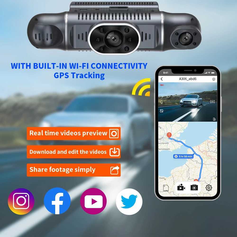car dvr 4*1080P Car DVR 4 Camera Video Recorder WIFI GPS 360 Dash Cam Front left right Rear View camera 24H Hardware Kit Car Assecories R250506