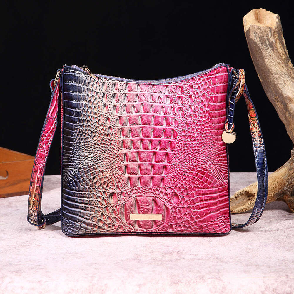 Handheld Crossbody Women's Bag Multi color Crocodile Pattern Brahman