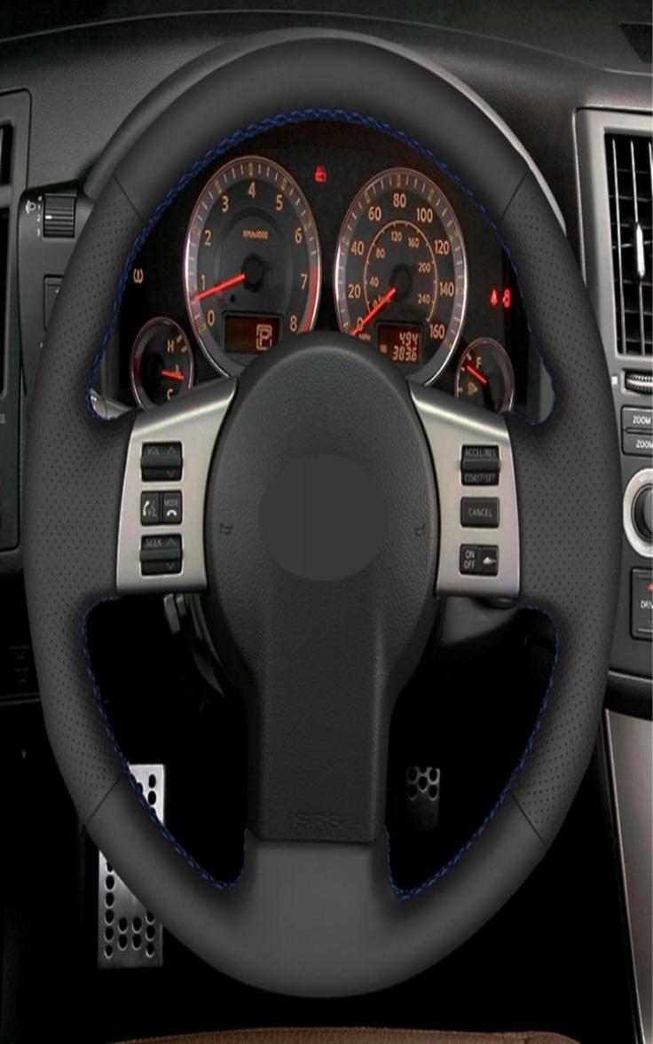 Car Steering Wheel Cover Handstitched Black Artificial Leather For Infiniti FX FX35 FX45 20032008 Nissan 350Z 200320099606869