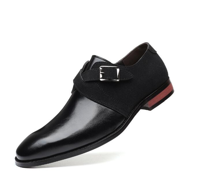 Foreign trade personalized fashion show trend color blocking set foot leather shoes men's casual fashion 47 plus 48 men's shoes 5.3-1