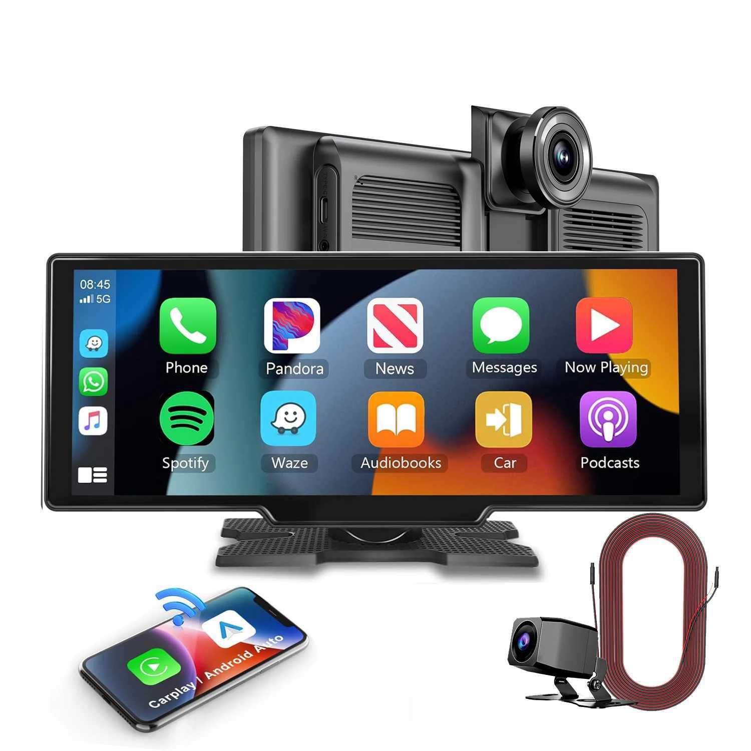 car dvr 2024 New 10.26 Wireless CarPlay Android Auto 4K Dash Cam WIFI Bluetooth Car Camera Front 4k 1080P Backup Camera Touch Screen R250506