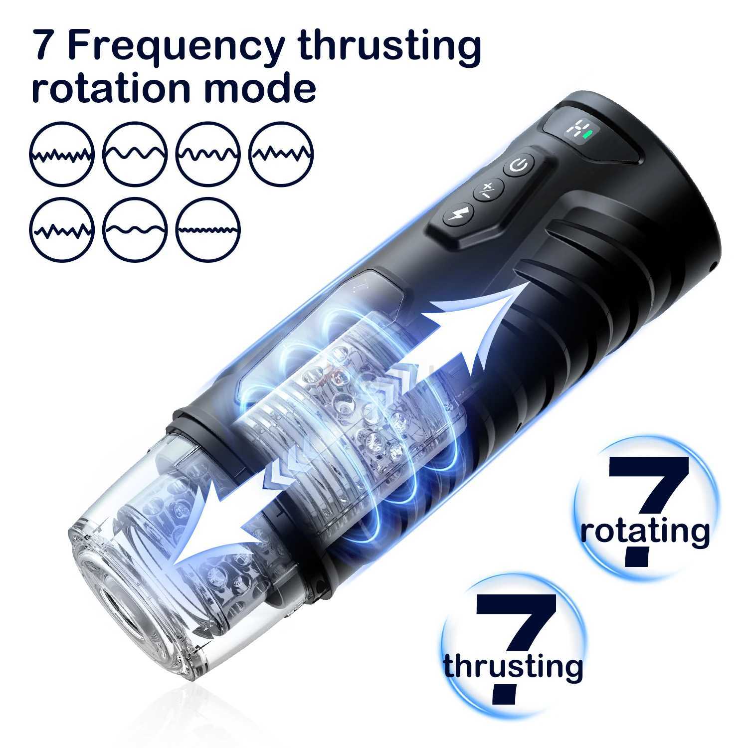 Automatic Male Masturbator Telescopic Rotation Masturbation with Suction Cup for Men Simulation Blowjob Piston Sex Toy for Men W250506