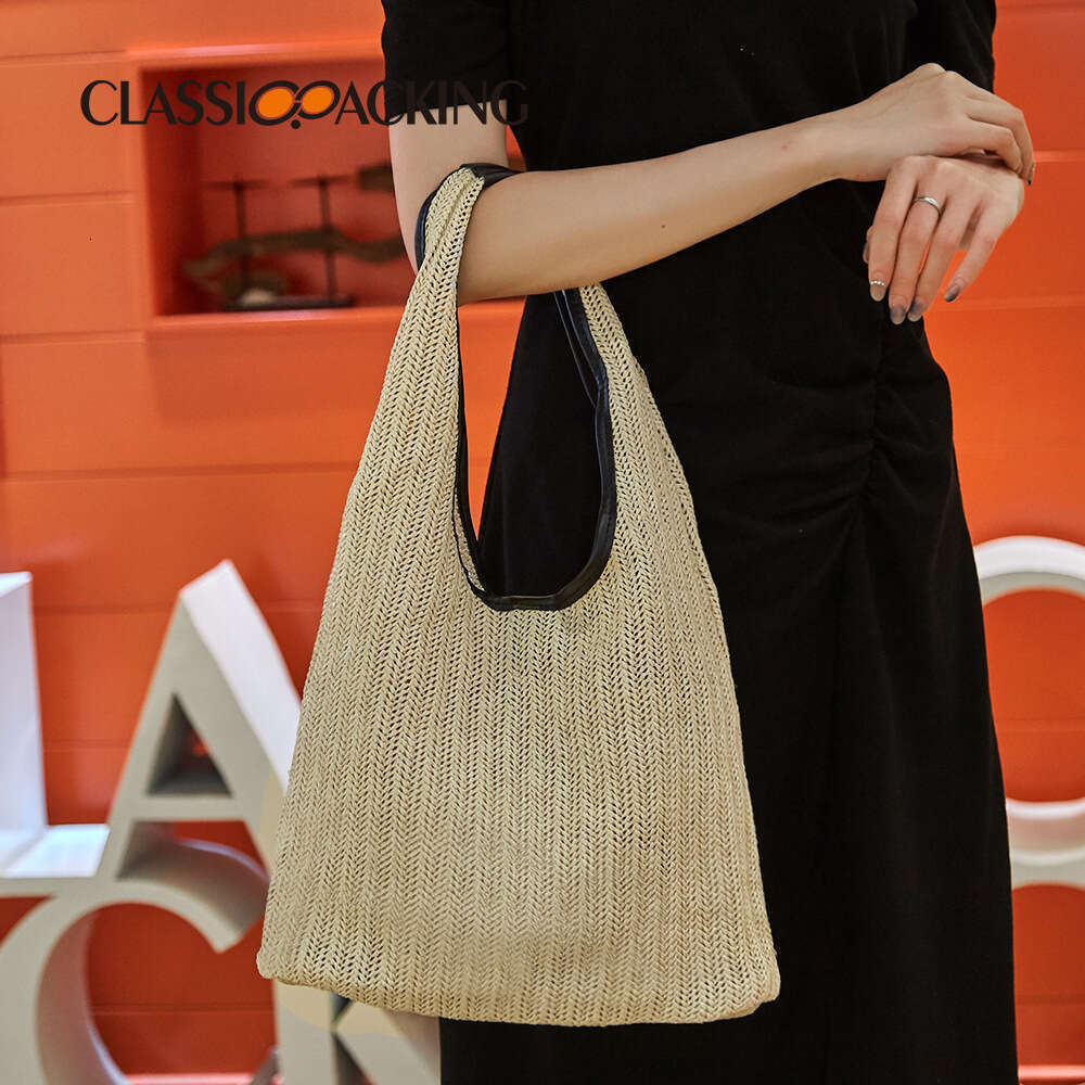 Summer Woven Bag Beach Bag Summer Handbag Woven Simple And Versatile Tote Bag Can Be Printed KQ KQ