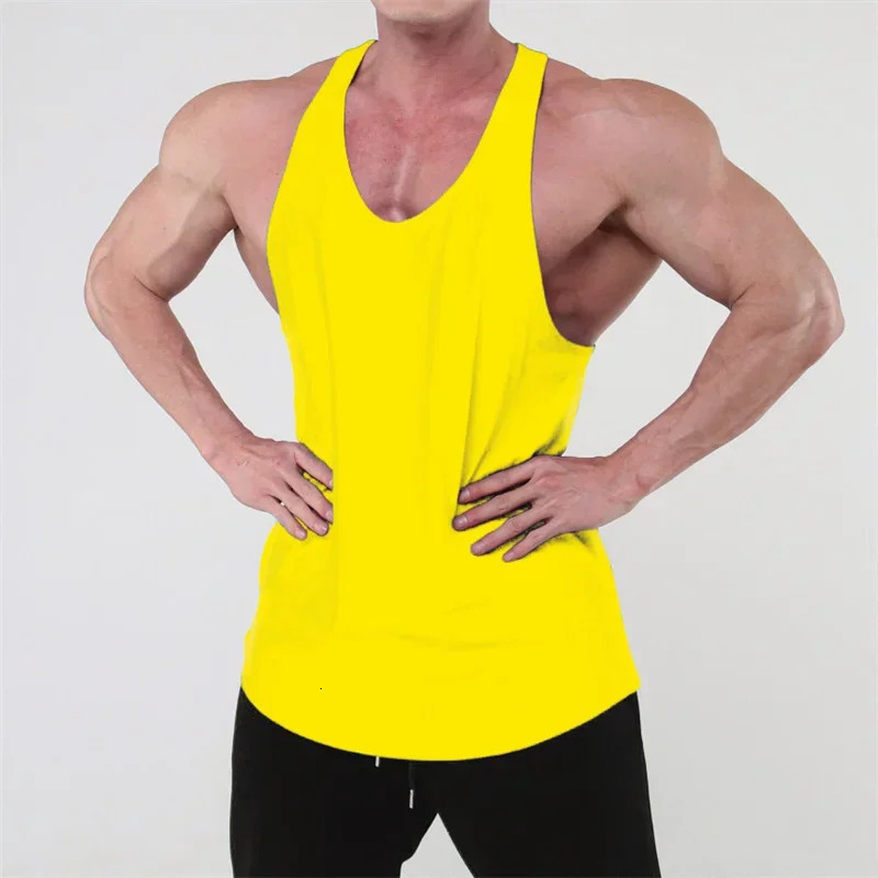 Running vest mens summer sports gym cotton training 250430Z