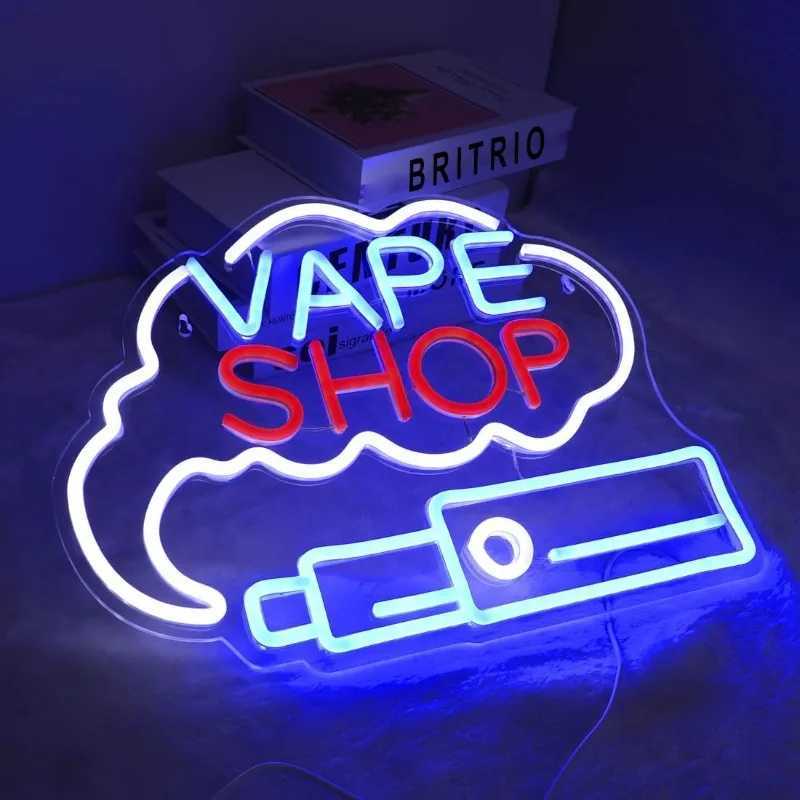 LED vape shop smoke neon sign cigar shop window display garage people cave wall decoration art sign Z250506