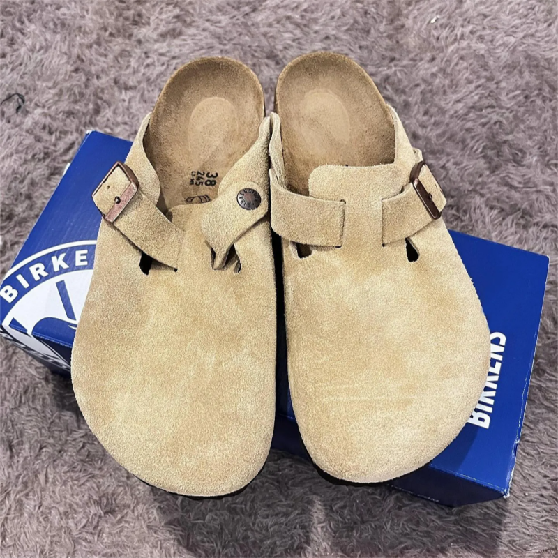 Designer Clogs Sandals Clog Slippers Cork Flat High Quality Fashion Summer Genuine Leather Slide Favourite Beach Casual Shoes Women Men Size 35-46