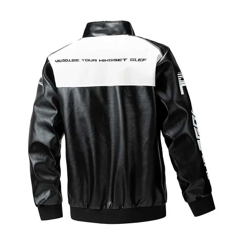 Street racing motorcycle jacket mens motorcycle clothing waterproof PU leather jacket 2024 fashionable jacket mens motorcycle clothing H25504