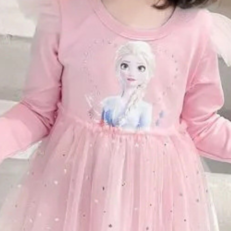 DISNEY Elsa princess dress kids designer clothes Girls' princess dress fluffy autumn skirt children's skirt.