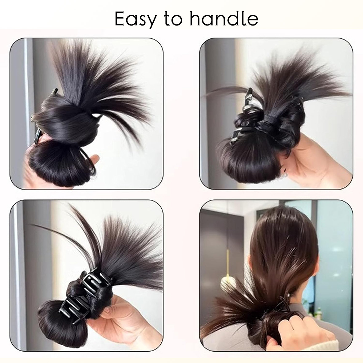 YK Women's Gripper Feather Bun Wig Natural and Stable, Available in 7 Colors Feather Ball Head Easily Increases Your Hair Volume