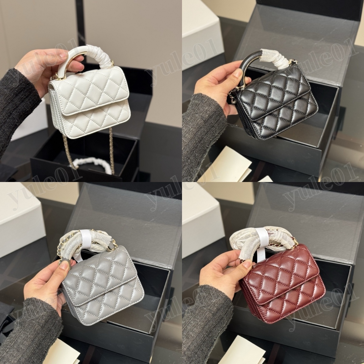 Luxury Crossbody Bag Enamel Hollowed-out Handle Bag with Chain Super Mini Coin Purse Exquisite and Cute Ladies' Wallet High Quality Womens Designer Bag Size 12*10cm