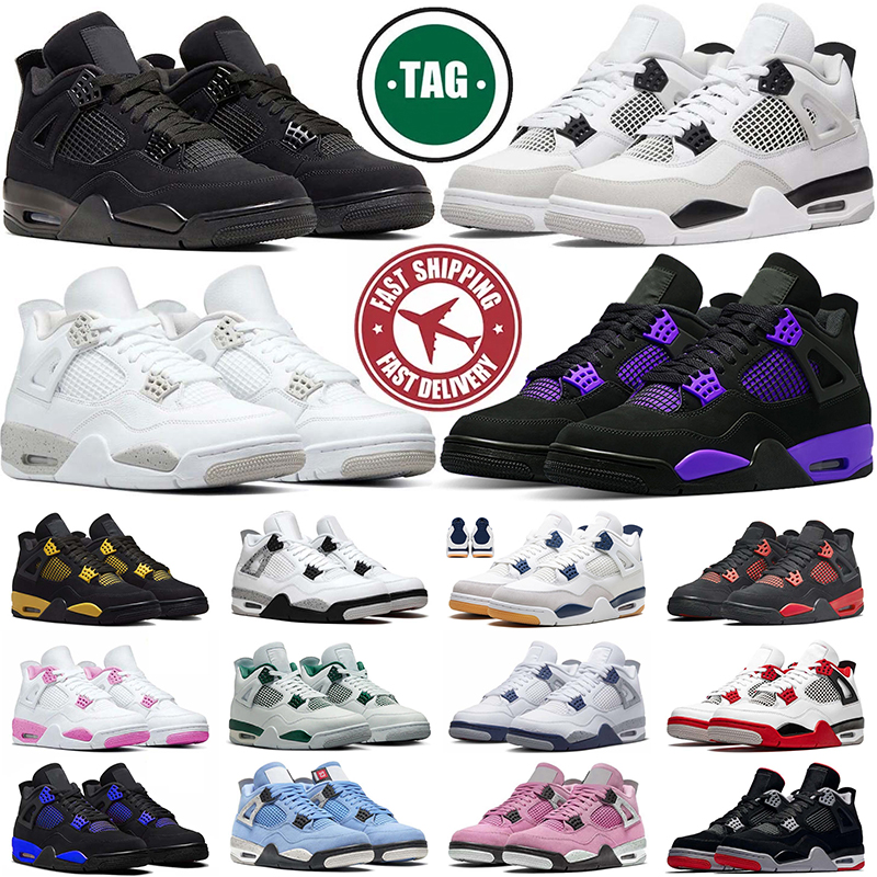 Designer Sneakers Men Women 4 Basketball shoes 4s Panda Military Black Cat White Oreo Red Thunder Pure Money Outdoor Sports Trainers Sneaker