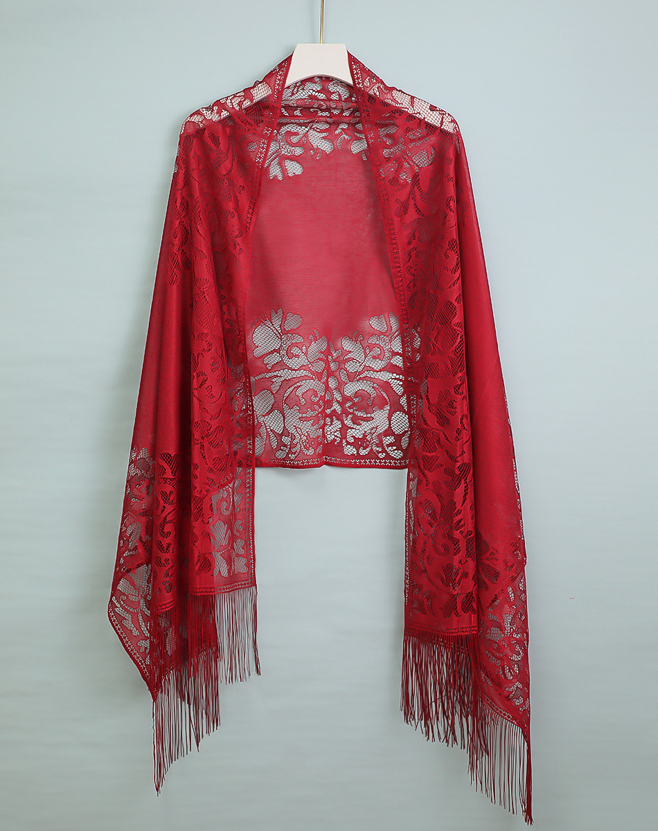 K633 Cheongsam shawl scarf silk scarf summer literary cardigan new spring and summer thin sunscreen long scarf hollow wholesale