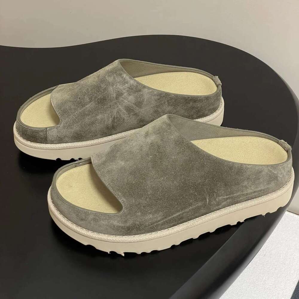 Round Toe Casual Mid Heels Solid Color Thick Bottom Shoes For Women Slip-On Concise Slippers Size 35-40 luxury Spring Autumn New