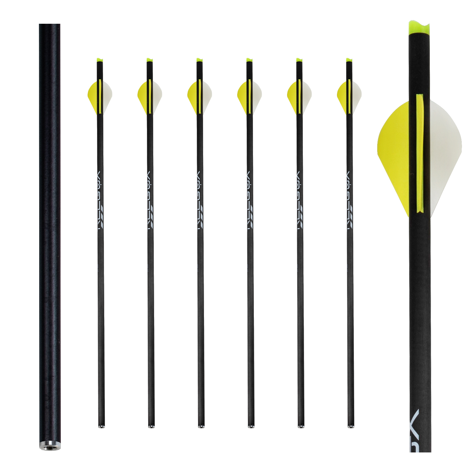 Crossbow Arrows without Arrow Heads 20 inch Crossbow Bolts Hunting Carbon Arrows Excluding arrows Half-Moon Nocks Archery Practice Training Arrows(Pac