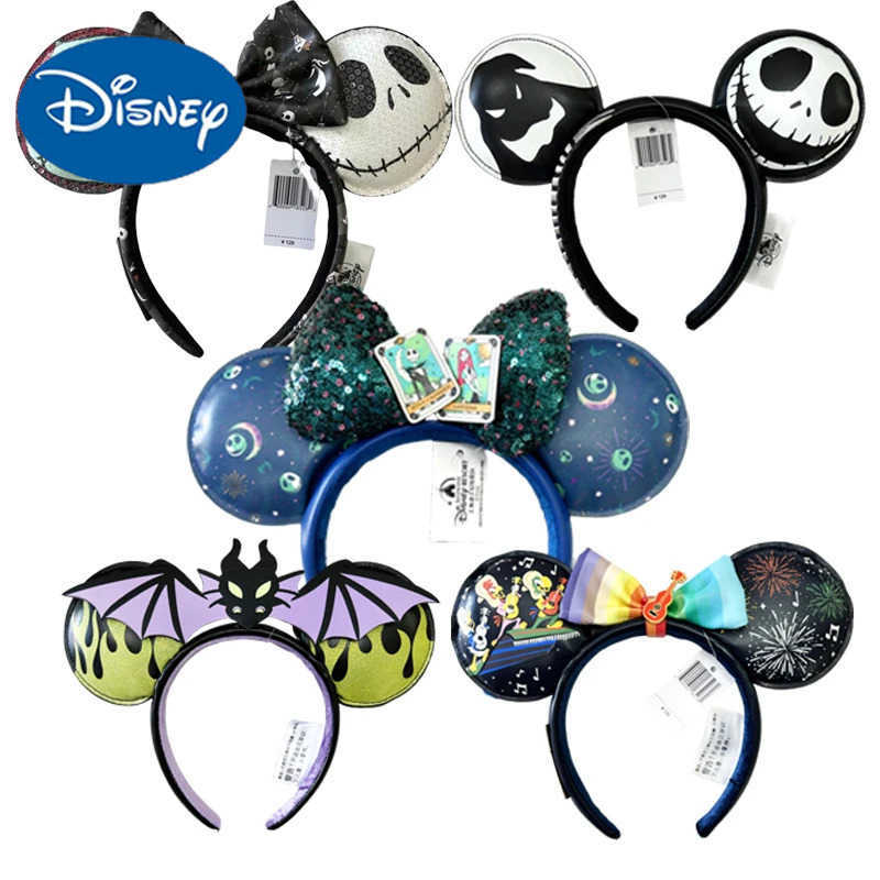 Disney Small World Mickey Mouse Headband Disneyland Minnie Ears HELLO/GOOD BYE Sequins Headwear Children Girl Toys Decoration X250506