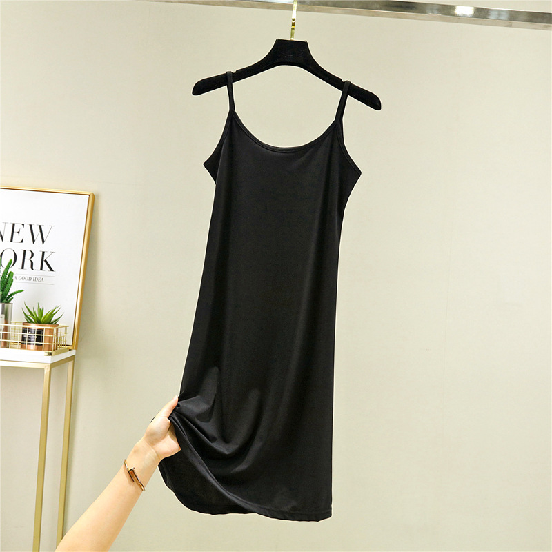 LW82200 Summer suspender skirt for women Summer thin ice silk loose bottoming skirt with petticoat A-line dress