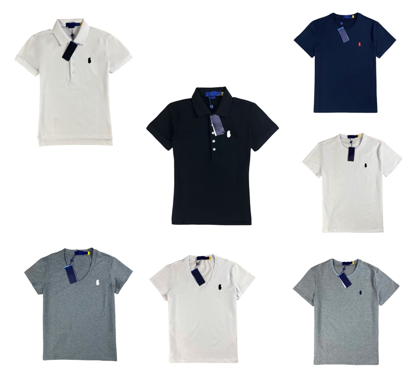 Summer shirts for women polos t shirt designer for womens embroidery blouses polo women tees tshirts V-neck chemise femme Pure cotton top clothes