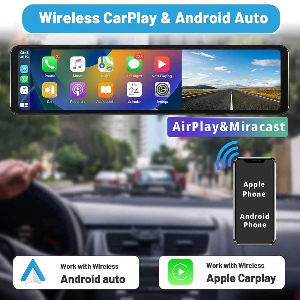 car dvr 11.26 4K 2160P Car Dvr Carplay Android Automatic Driving Recorder GPS WIFI BT FM Stream Rear View Mirror Driving Recorder R250506