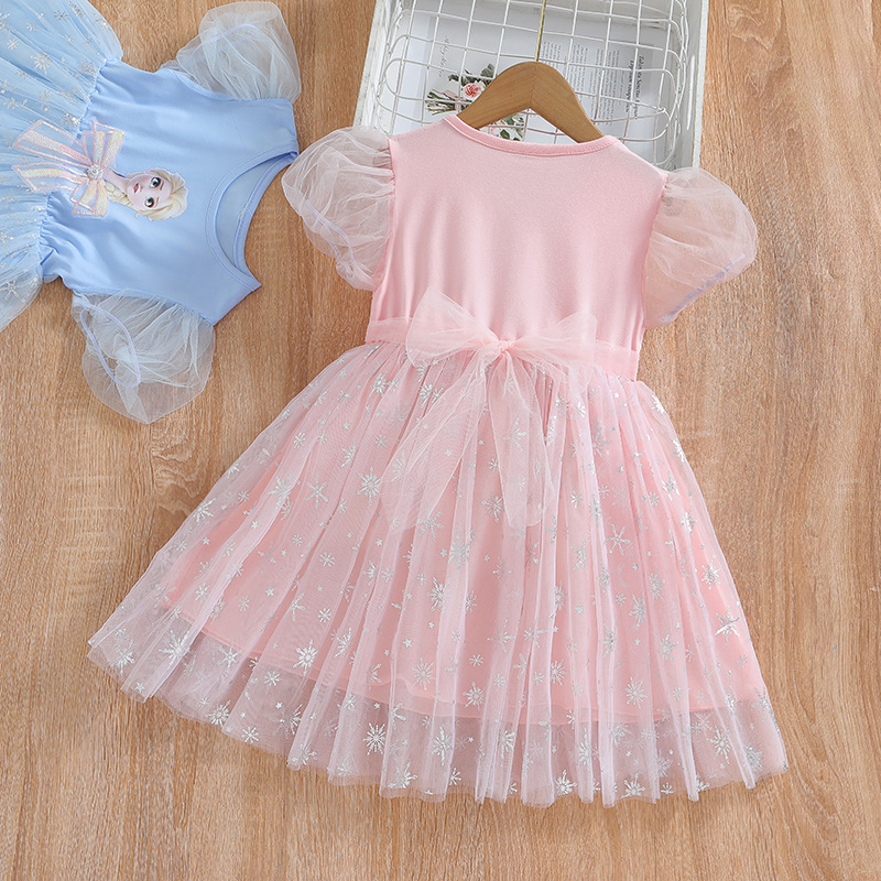 DISNEY Frozen Princess Elsa kids designer clothes designer baby clothes Girls' dress summer dress children baby dress.