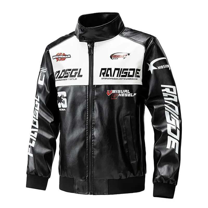 Street racing motorcycle jacket mens motorcycle clothing waterproof PU leather jacket 2024 fashionable jacket mens motorcycle clothing H25504
