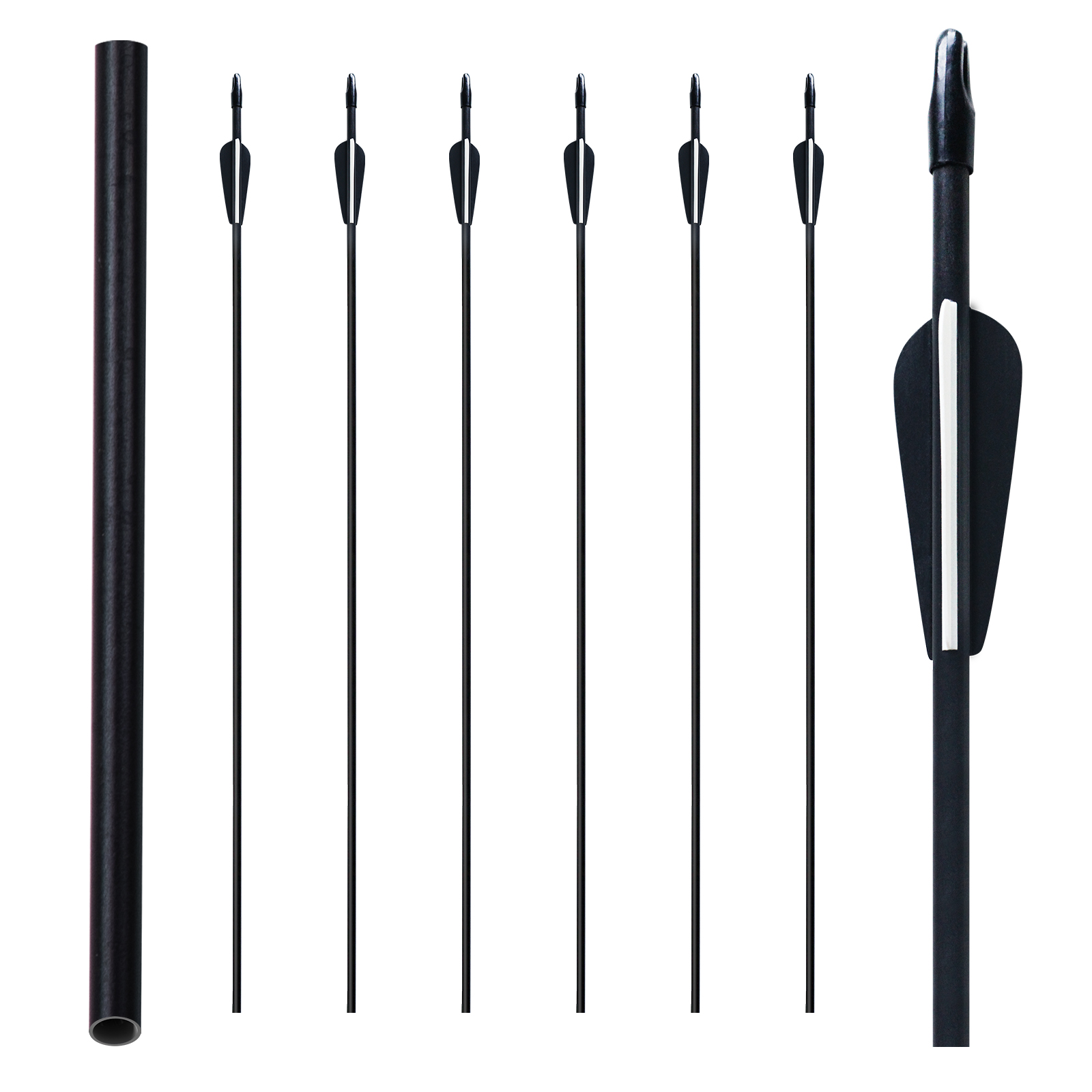 Archery Arrows 28inch Practice Training Targeting Arrows Fiberglass Arrows Excluding Arrowheads for Kids Youth and Teens (Pack of 6)