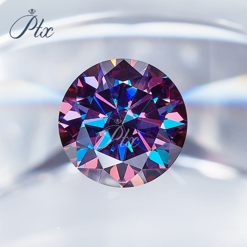 Round Brilliant Cut 1ct Moissanite Gemstone Multi-Colored Coated Wholesale Loose Stones for Jewelry Making VVS1 Quality with GRA Certificate