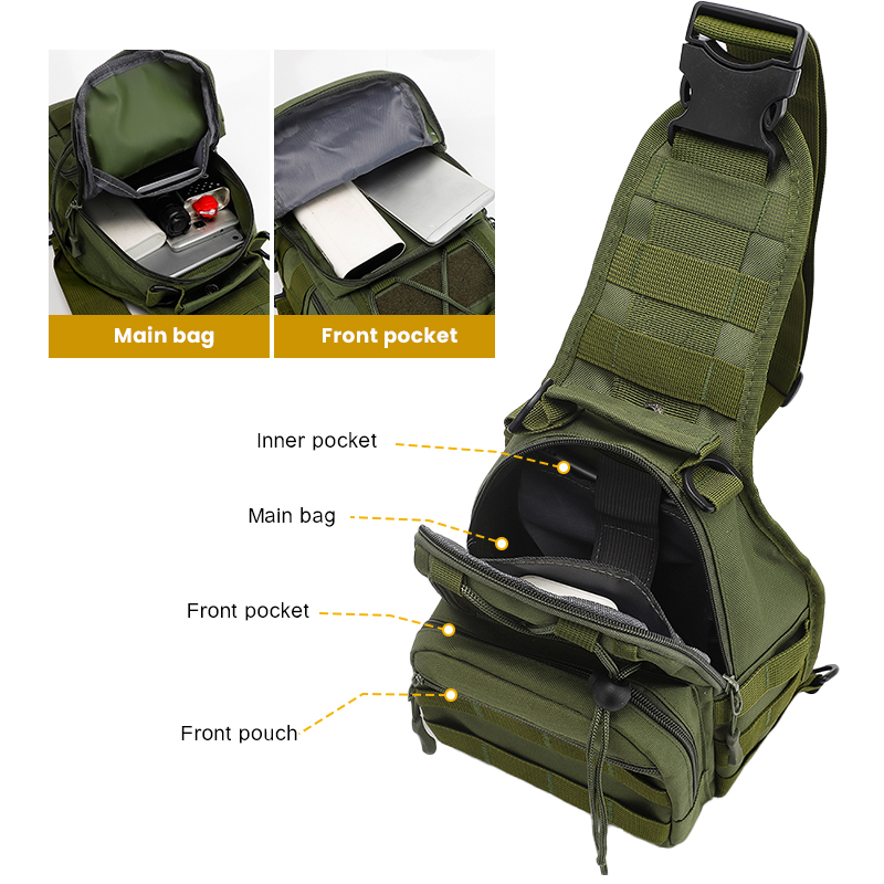 jumahe small tactical sling bag for men with holster military edc shoulder bag ccw crossbody bag 7 liters 917