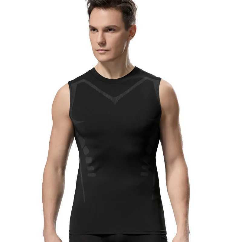 Compression Tank Top Men Gym Shirt Sleeveless Quick Dry Printing Sportswear Male Fitness Bodybuilding Vest Workout Muscle TopXJ250506
