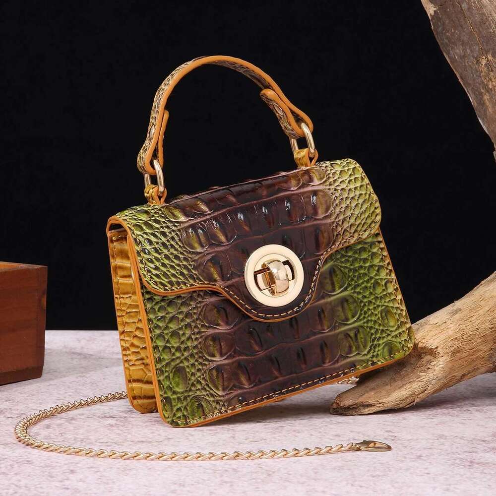 Dinner Handbag Crocodile Pattern Colorful Shaped Small Bag Mini Compact And Cute,Tiny,Wallet, Smaller