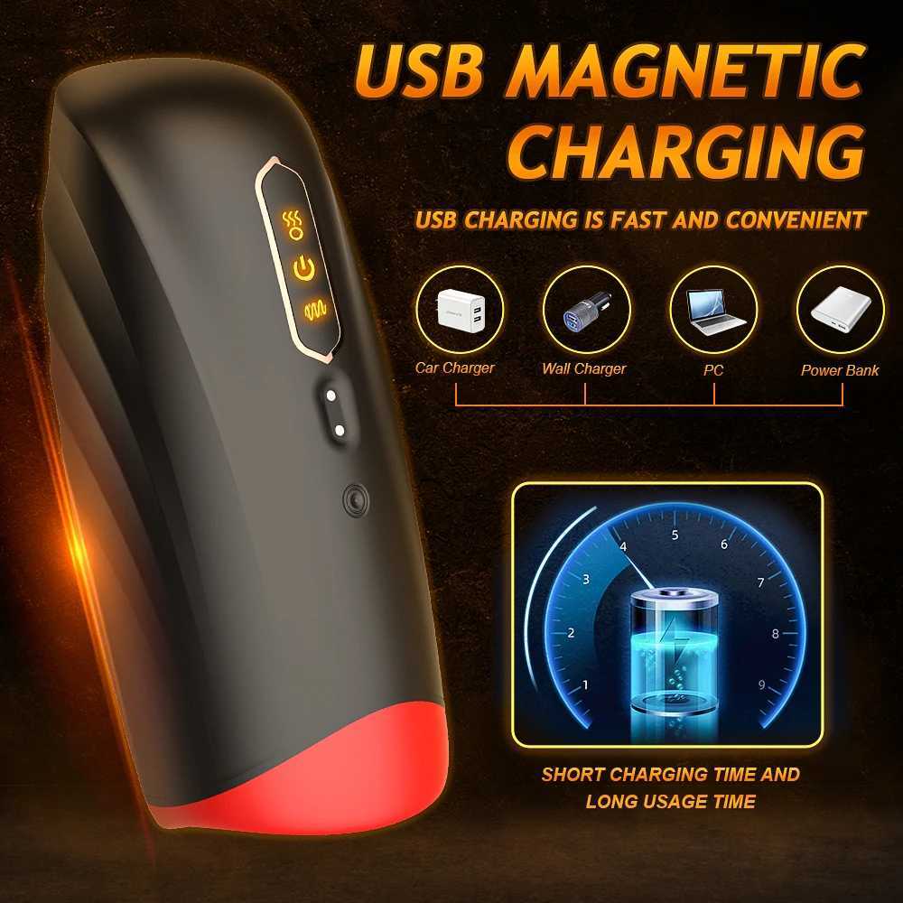 Male Masturbator Vibrator for Men Pussy Automatic Heating Sucking Oral Sex Cup Adult Intimate Toys Blowjob Machine MasturbationXJ250506