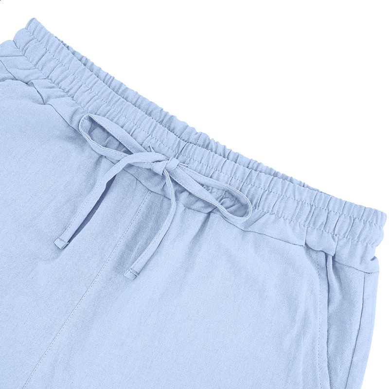 Summer mens loose casual linen breathable Hawaiian simple long sleeved shirt set 250430Z