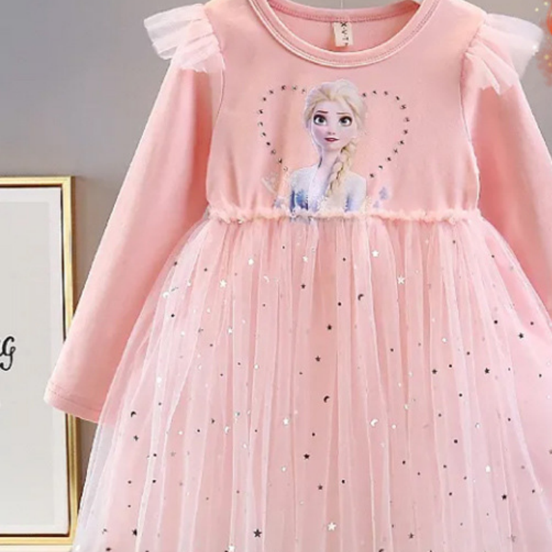 DISNEY Elsa princess dress kids designer clothes Girls' princess dress fluffy autumn skirt children's skirt.