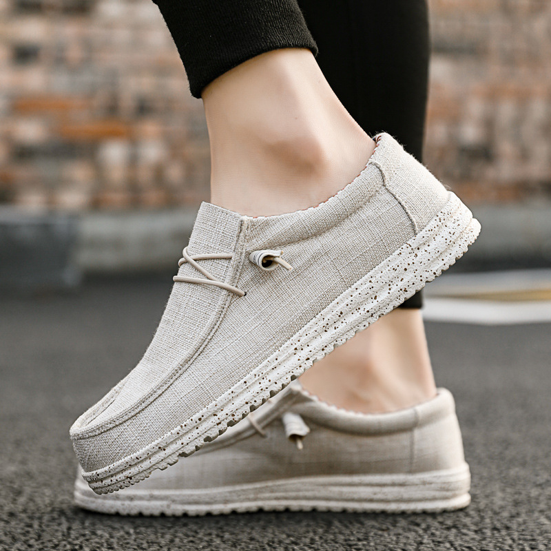 2025 new Trend Men Canvas Fashion Boat Dude Deck Loafer Outdoor Casual Flat Shoes Beach Shoe Large Size 48 hurenlakeshoes
